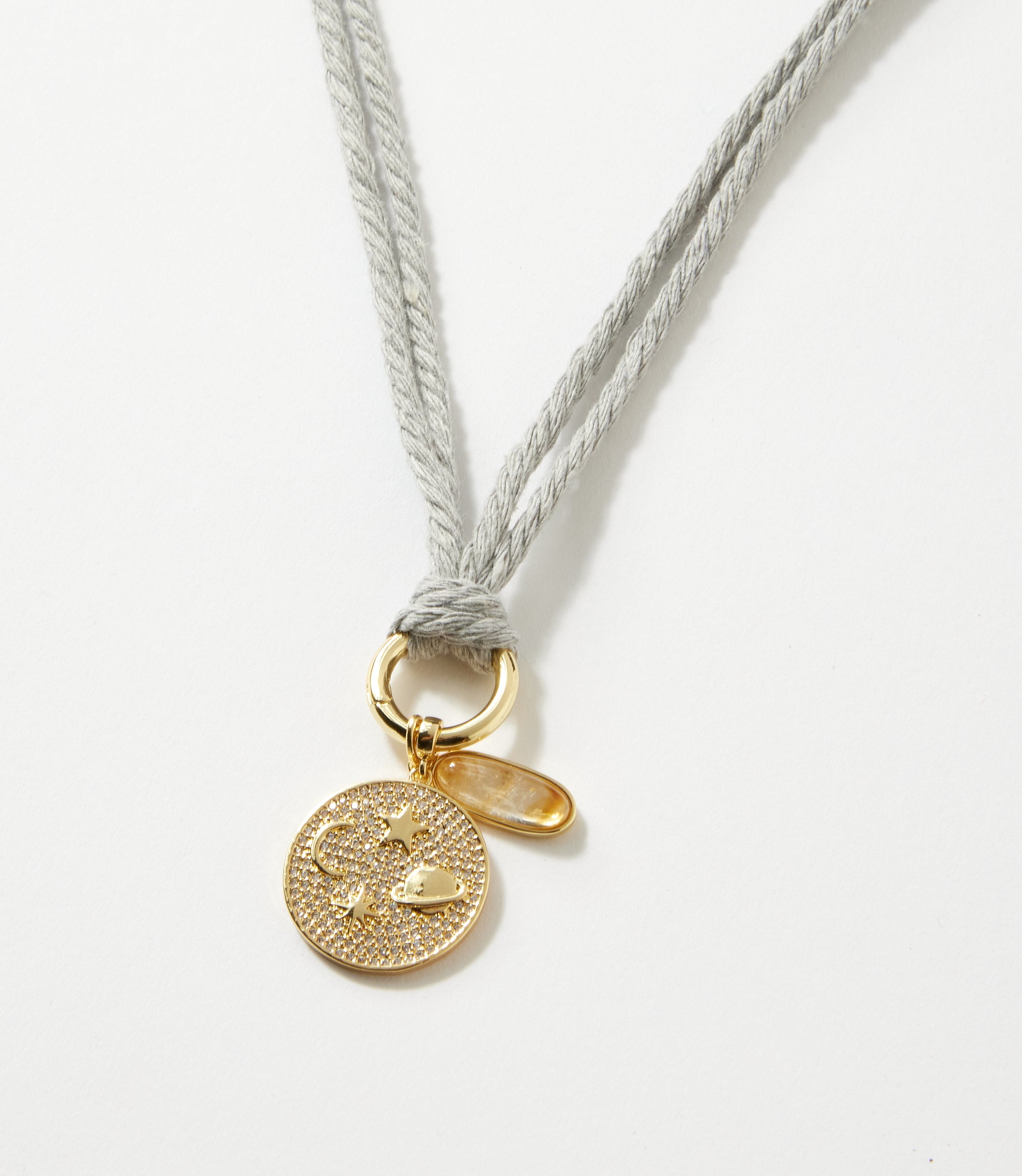 Pavé Dog And Paw Cord Necklace