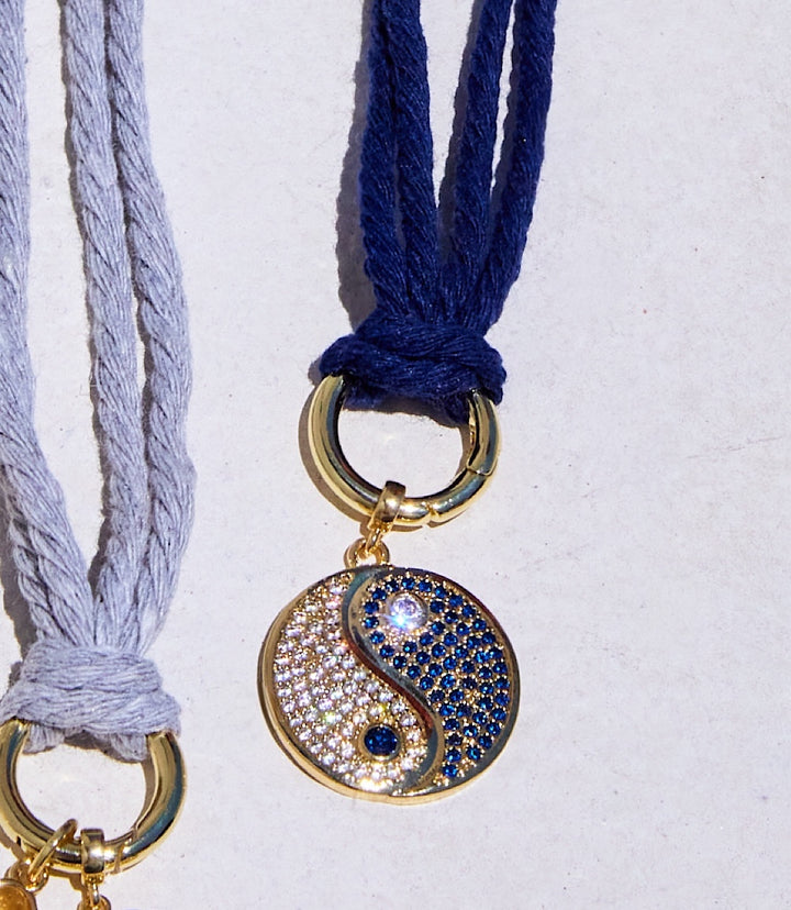 Yin Yang Disc Cord Necklace