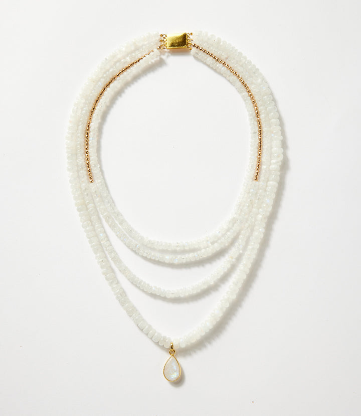 Multi Layer Moonstone Necklace