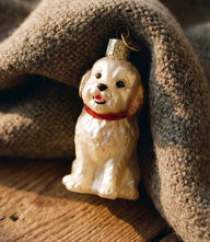 Cockapoo Puppy Glass Ornament