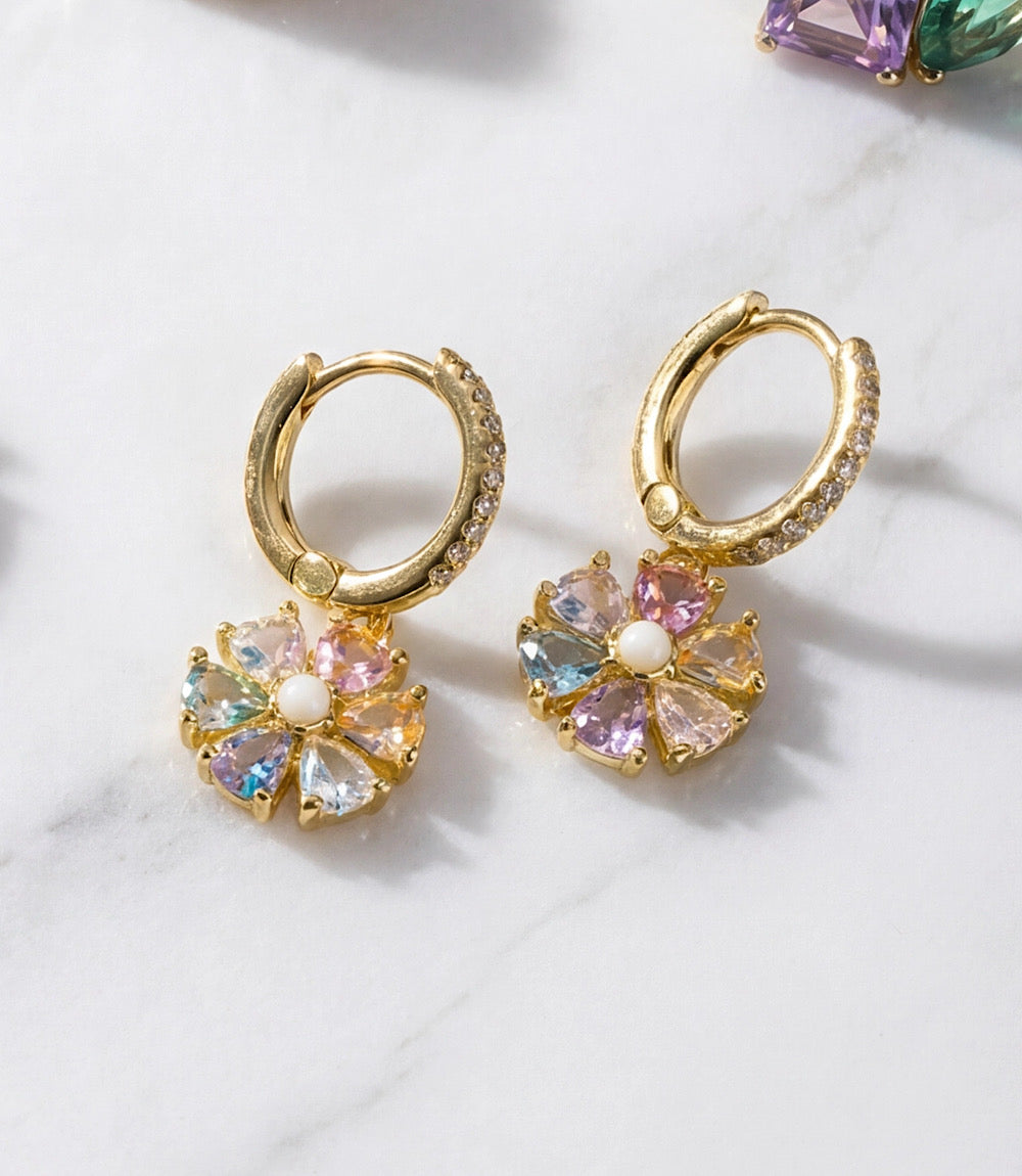Crystal Pinwheel Earrings