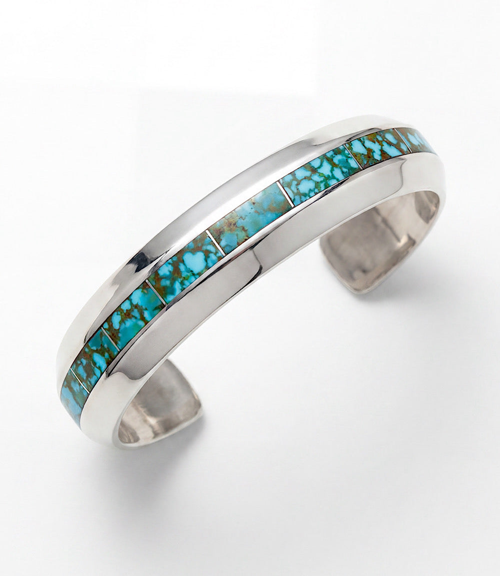 Zuni Inlay Kingman Turquoise Cuff Bracelet