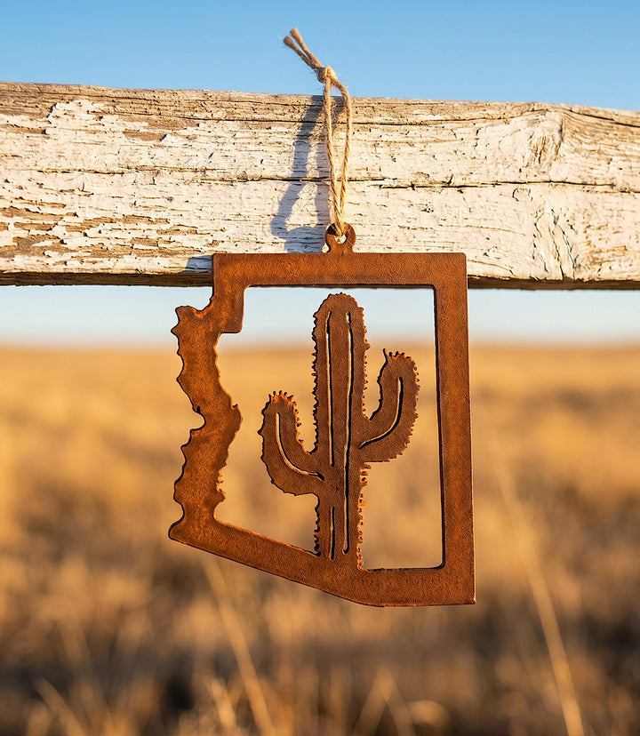 Steel Arizona Cactus Ornament