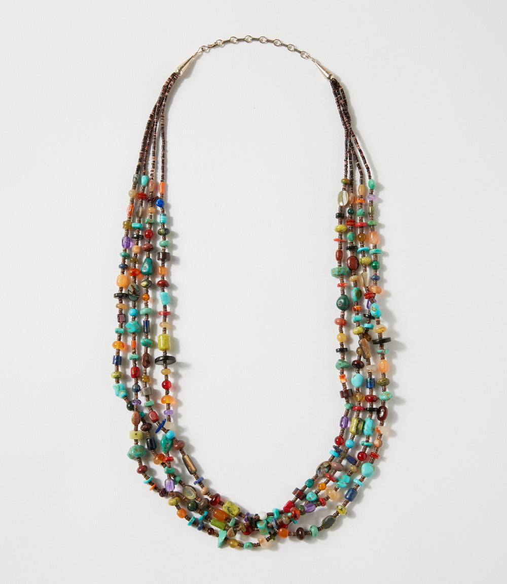 Four Strand Turquoise And Spiny Oyster Necklace