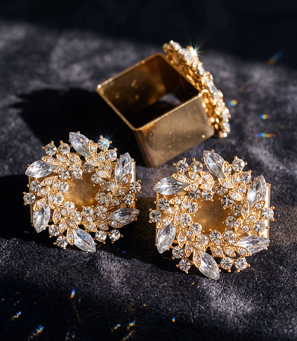Jeweled Wreath Napkin Rings, Set Of 4