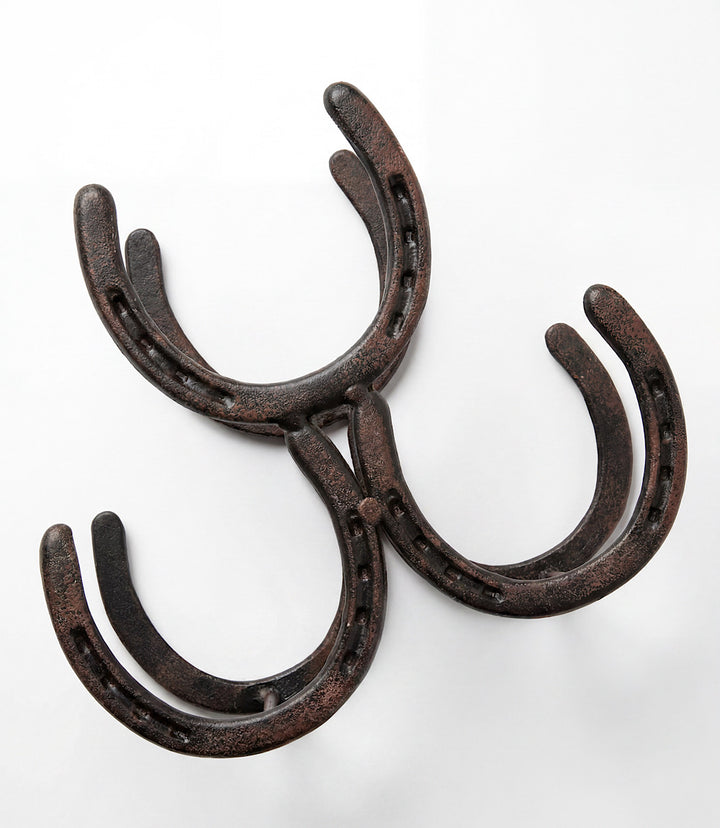 Cast Iron Horseshoe Wine Rack