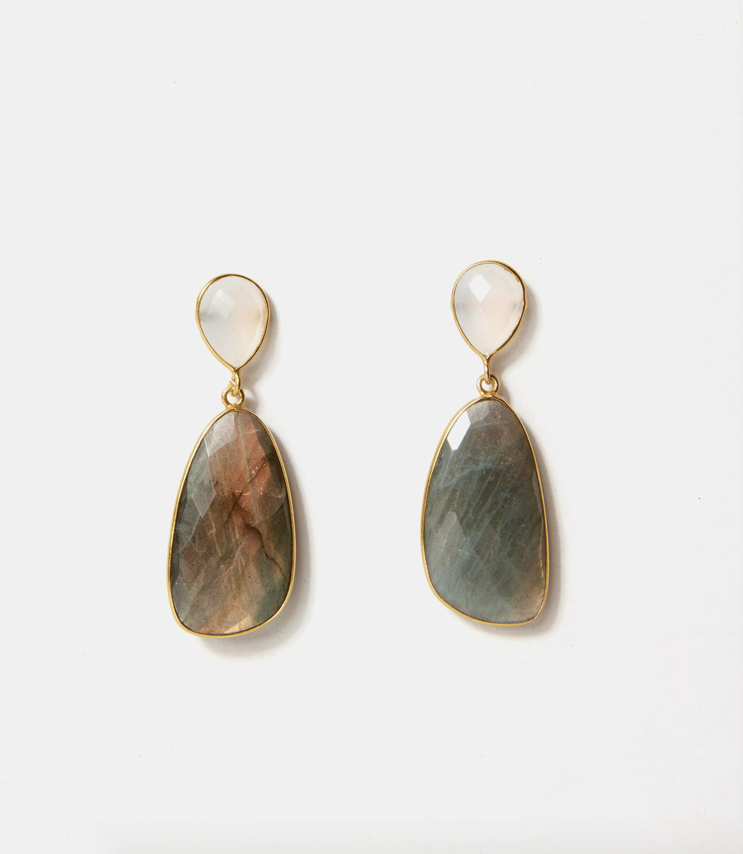 Double Drop Gemstone Earrings