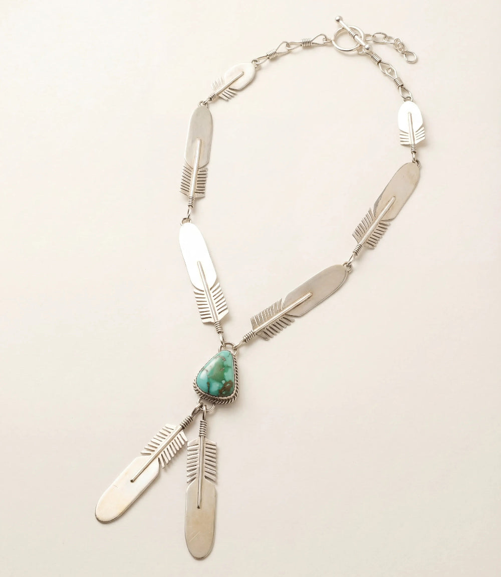 Sonoran Gold Embellished Feather Necklace