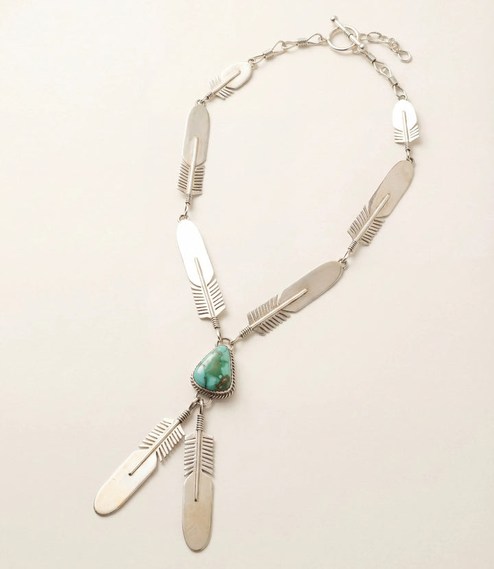 Sonoran Gold Embellished Feather Necklace