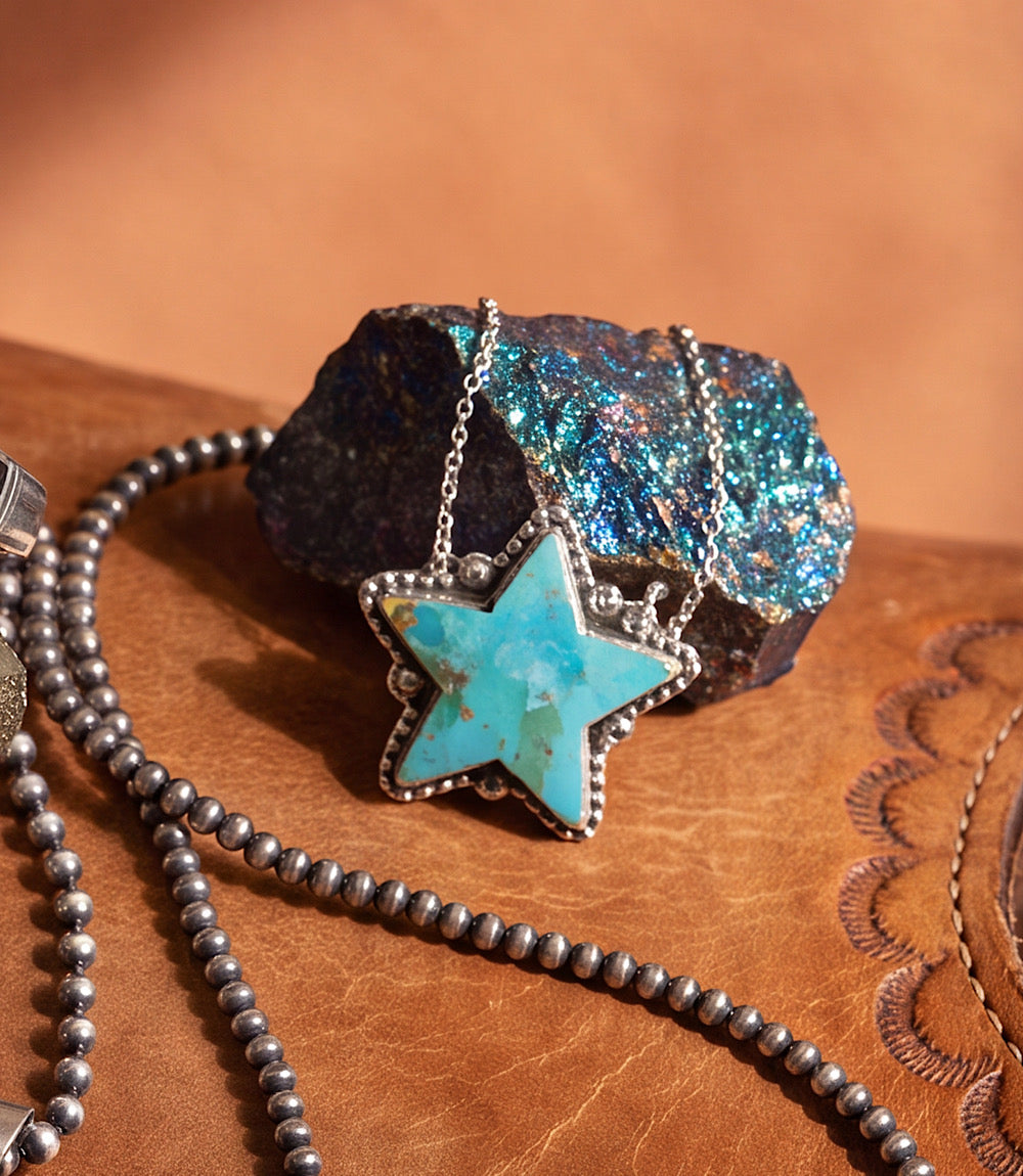 Kingman Turquoise Star Necklace