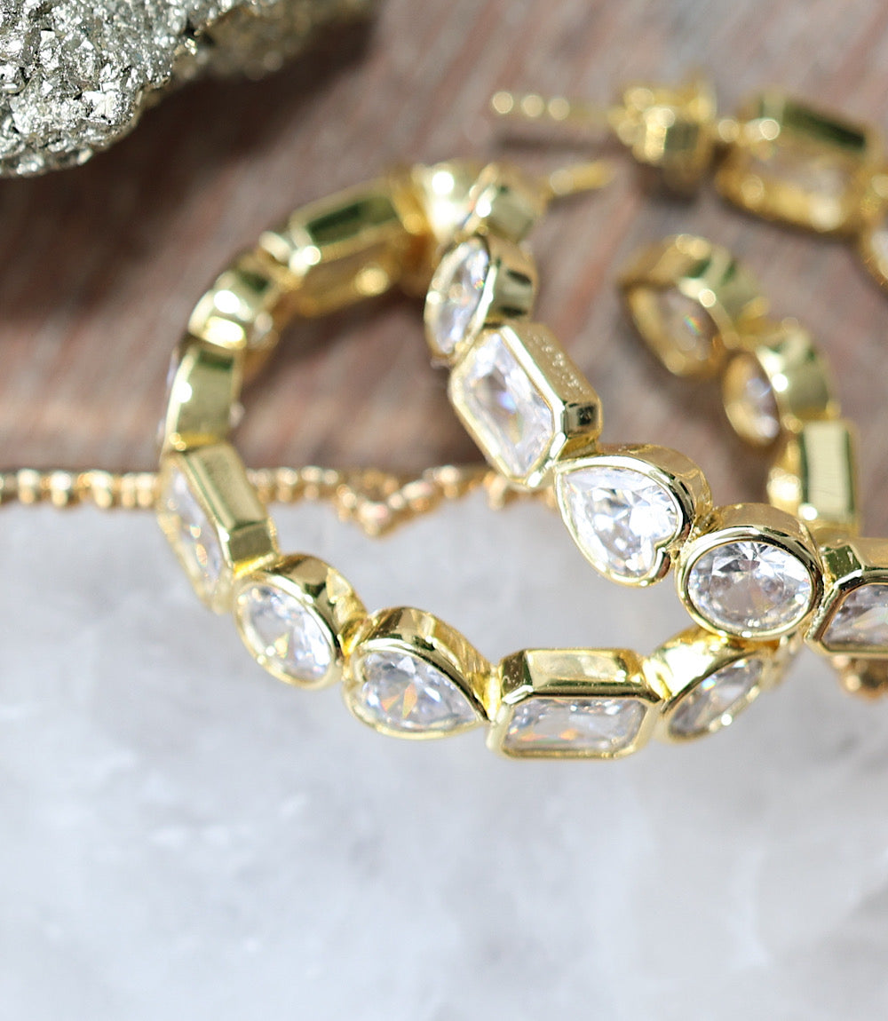 Gemstone Hoop Earrings