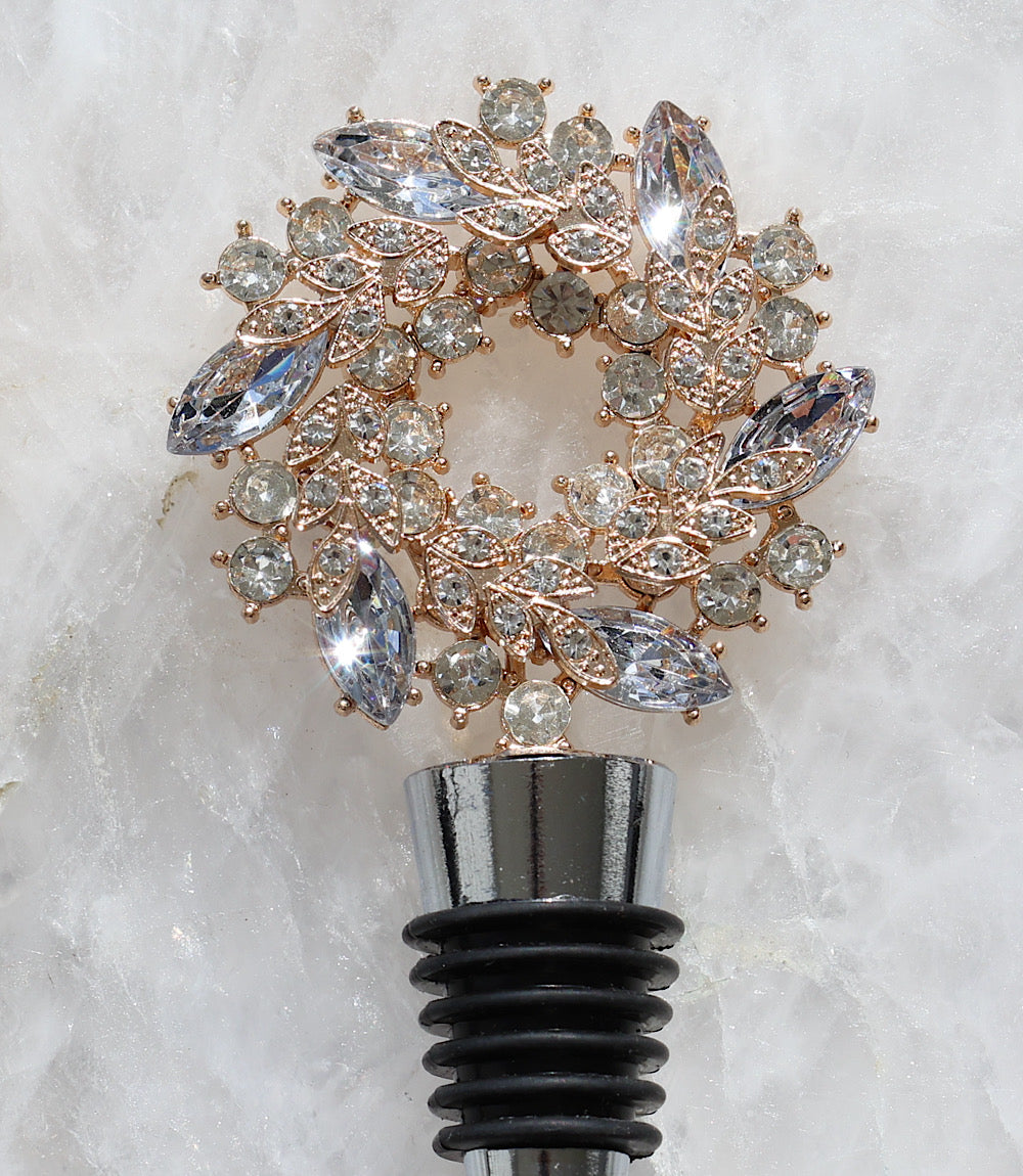 Jeweled Wreath Bottle Stopper