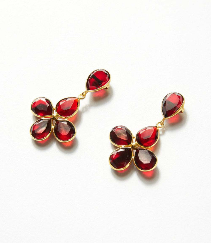 Gemstone Cluster Earrings