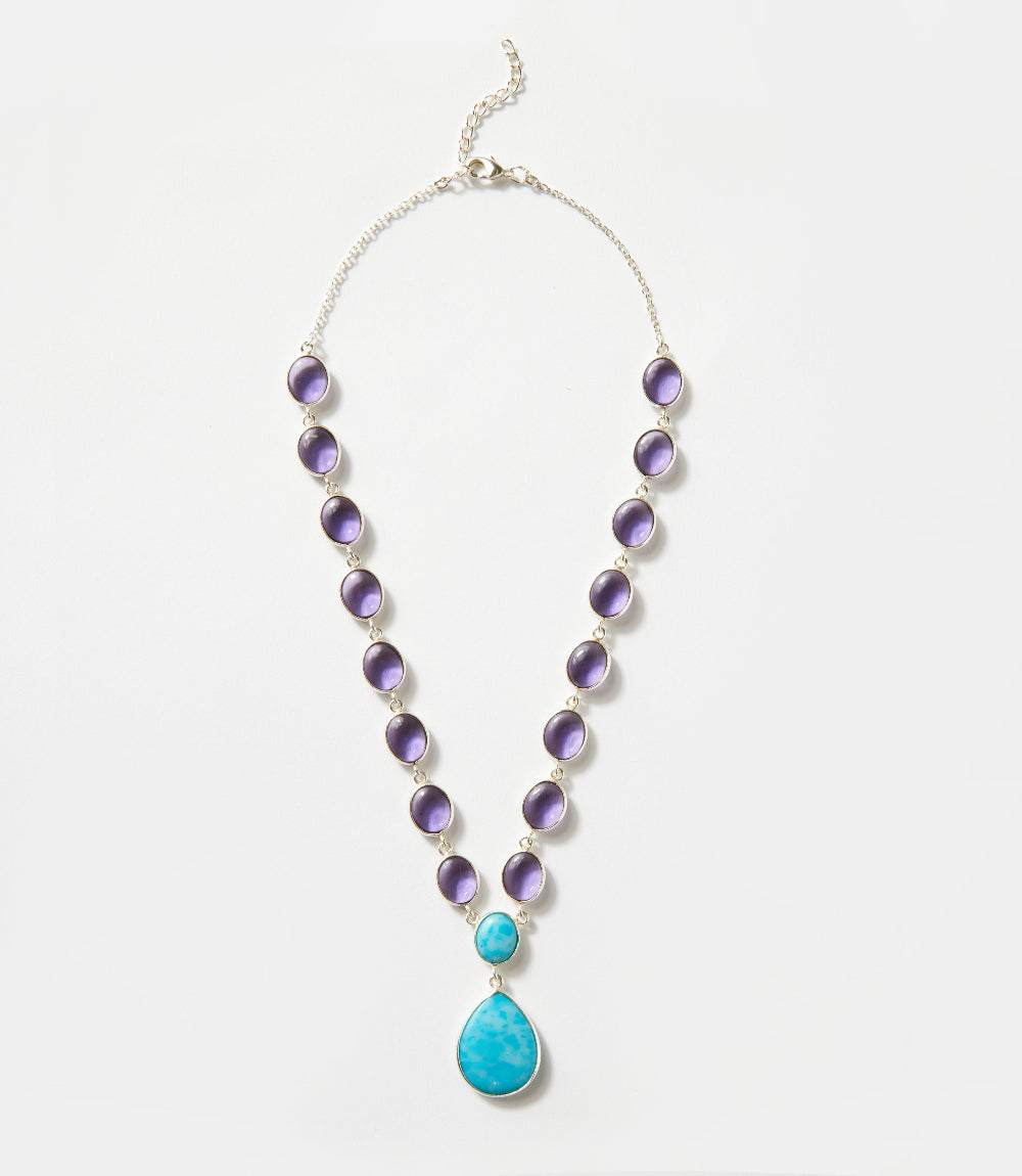 Larimar And Amethyst Necklace