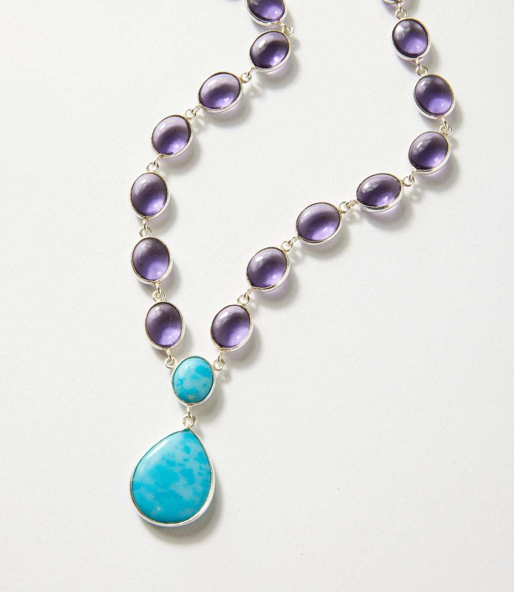 Larimar And Amethyst Necklace