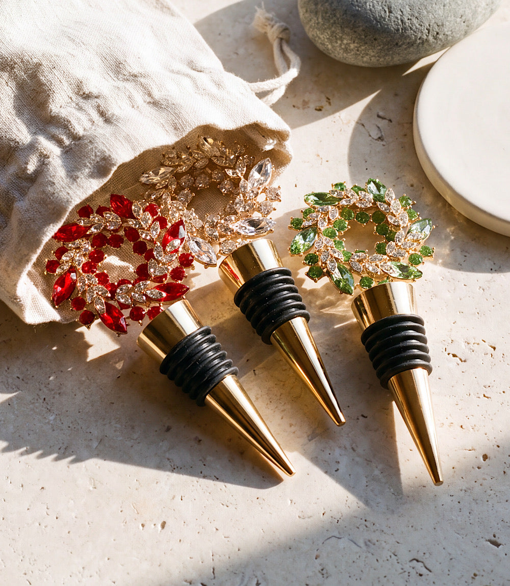 Jeweled Wreath Bottle Stopper