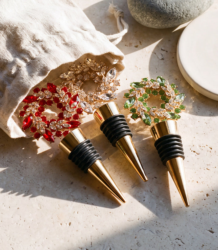 Jeweled Wreath Bottle Stopper