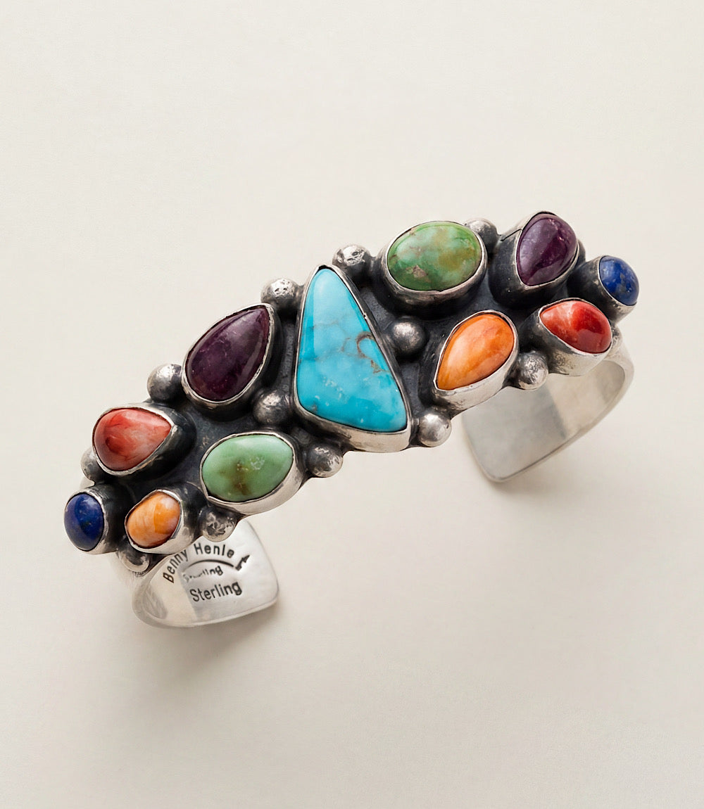 Multi-Stone Turquoise Cuff Bracelet