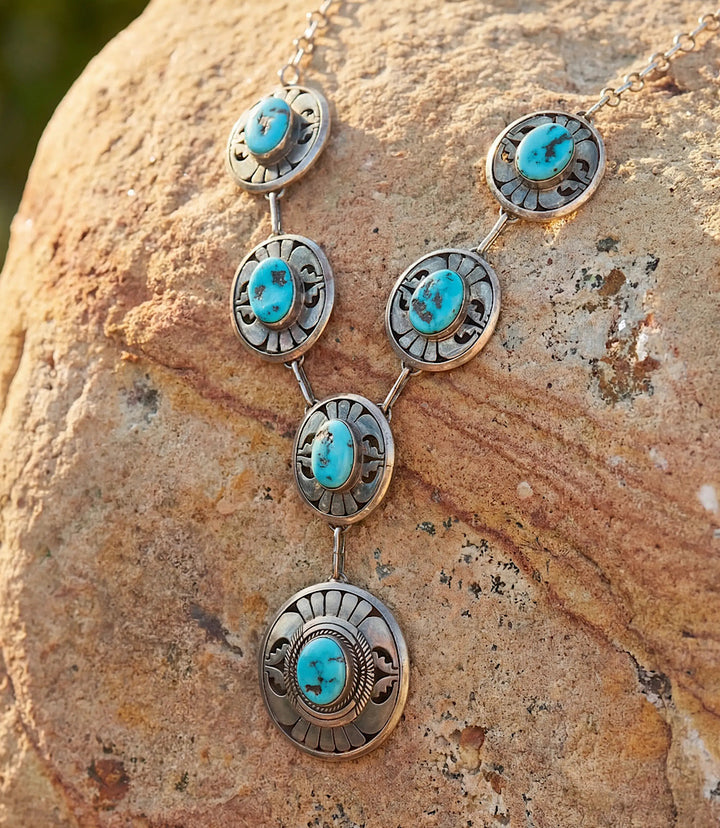 Vintage Embellished Turquoise Stone Necklace