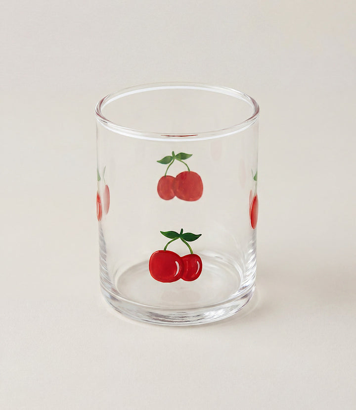 Cherry Hand-Painted Drinking Glass
