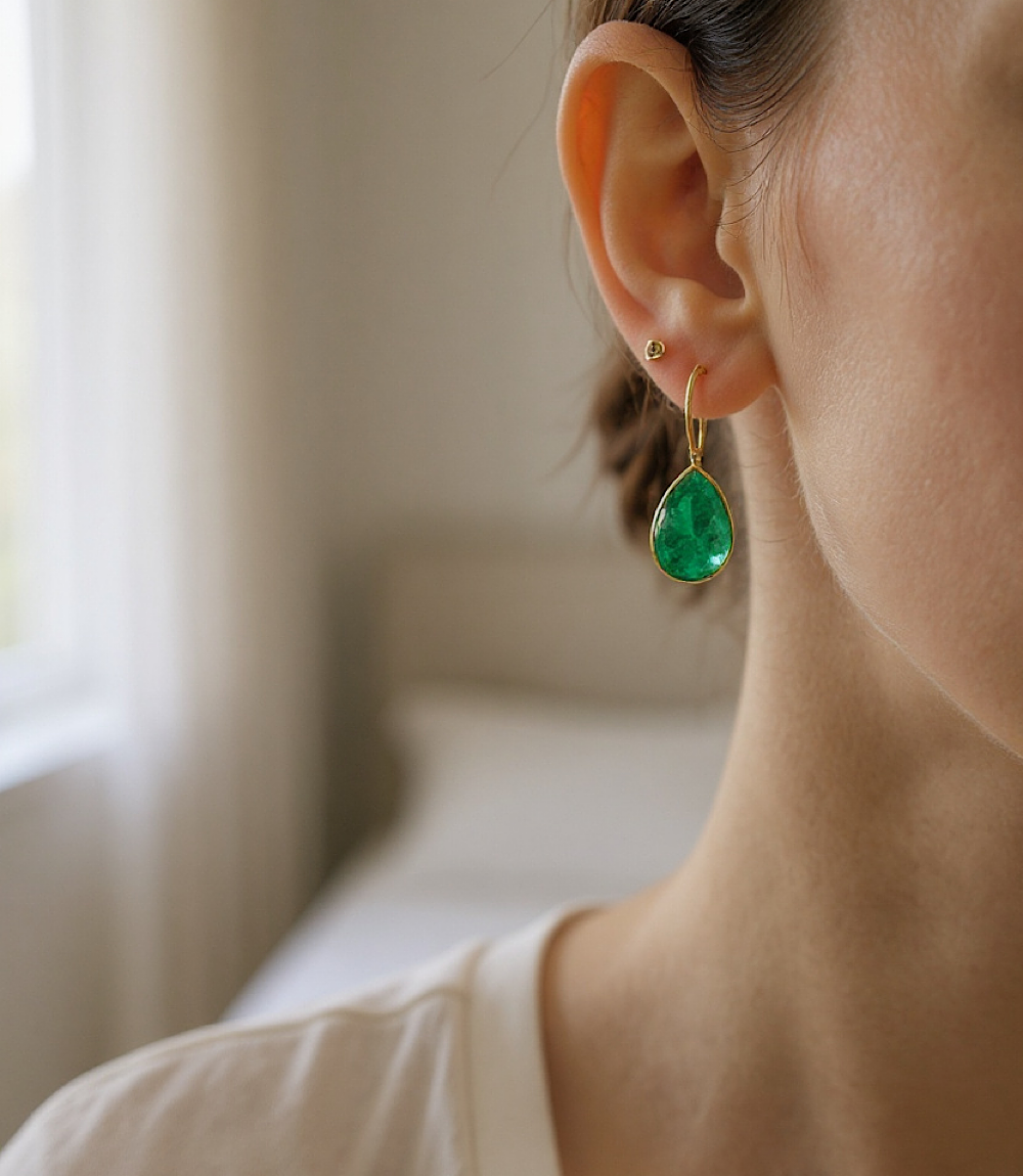 Gemstone Teardrop Earrings