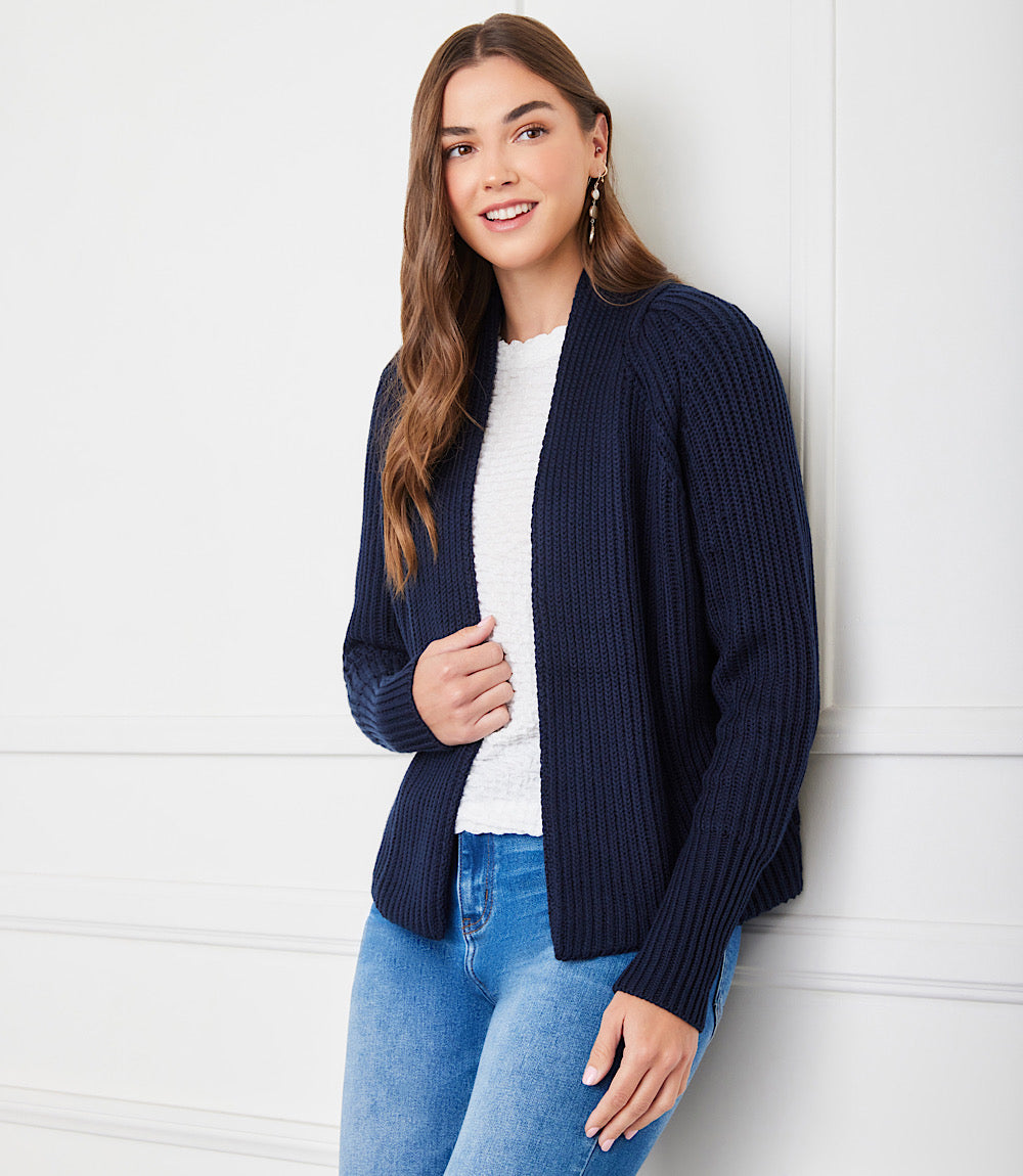 Cropped Open Front Cardigan Sweater