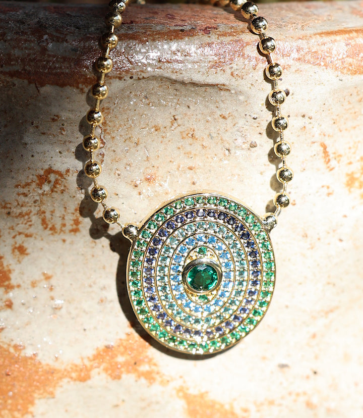 Gemstone Disc Necklace