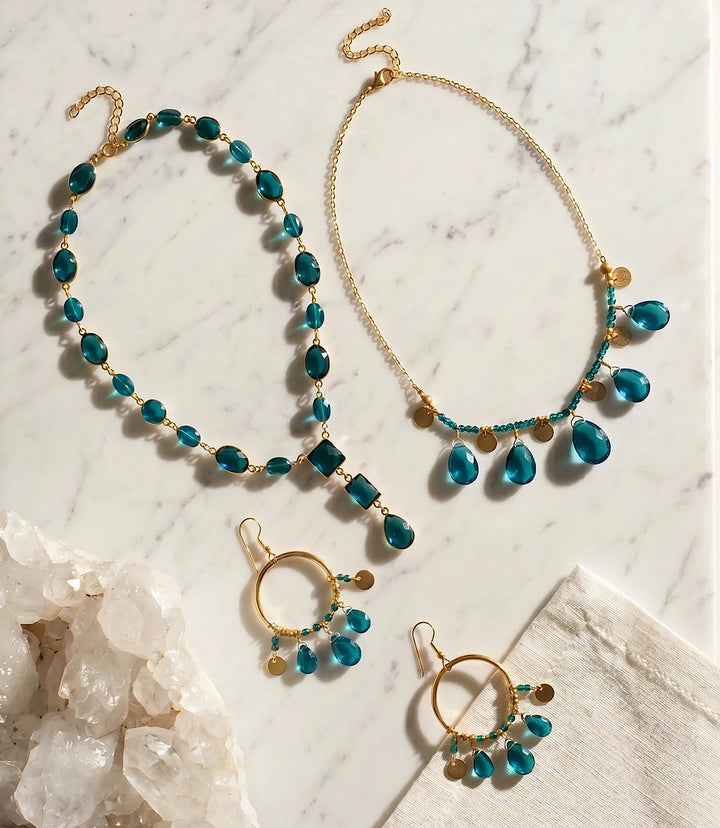 Teal Topaz Statement Necklace