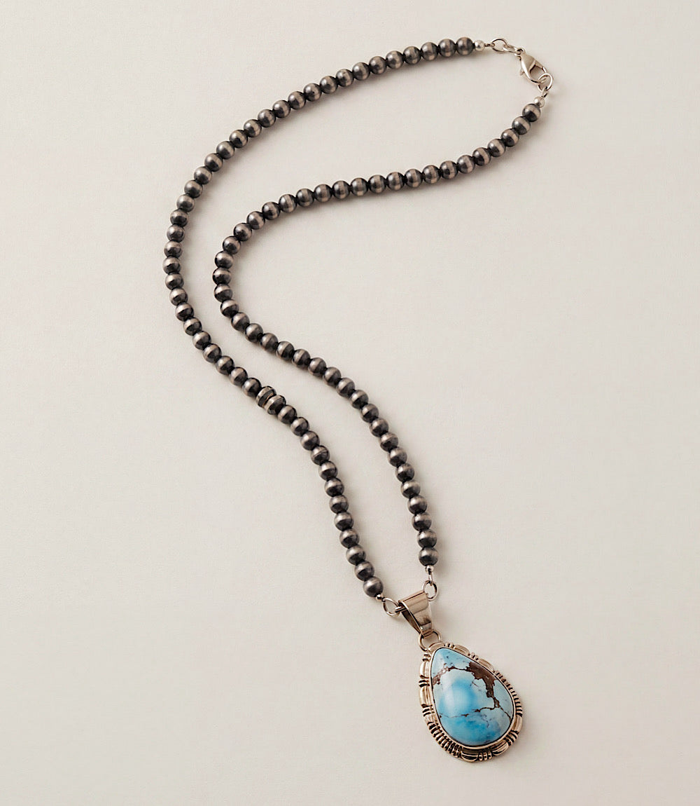 Vintage Golden Hill Turquoise Pendant Necklace