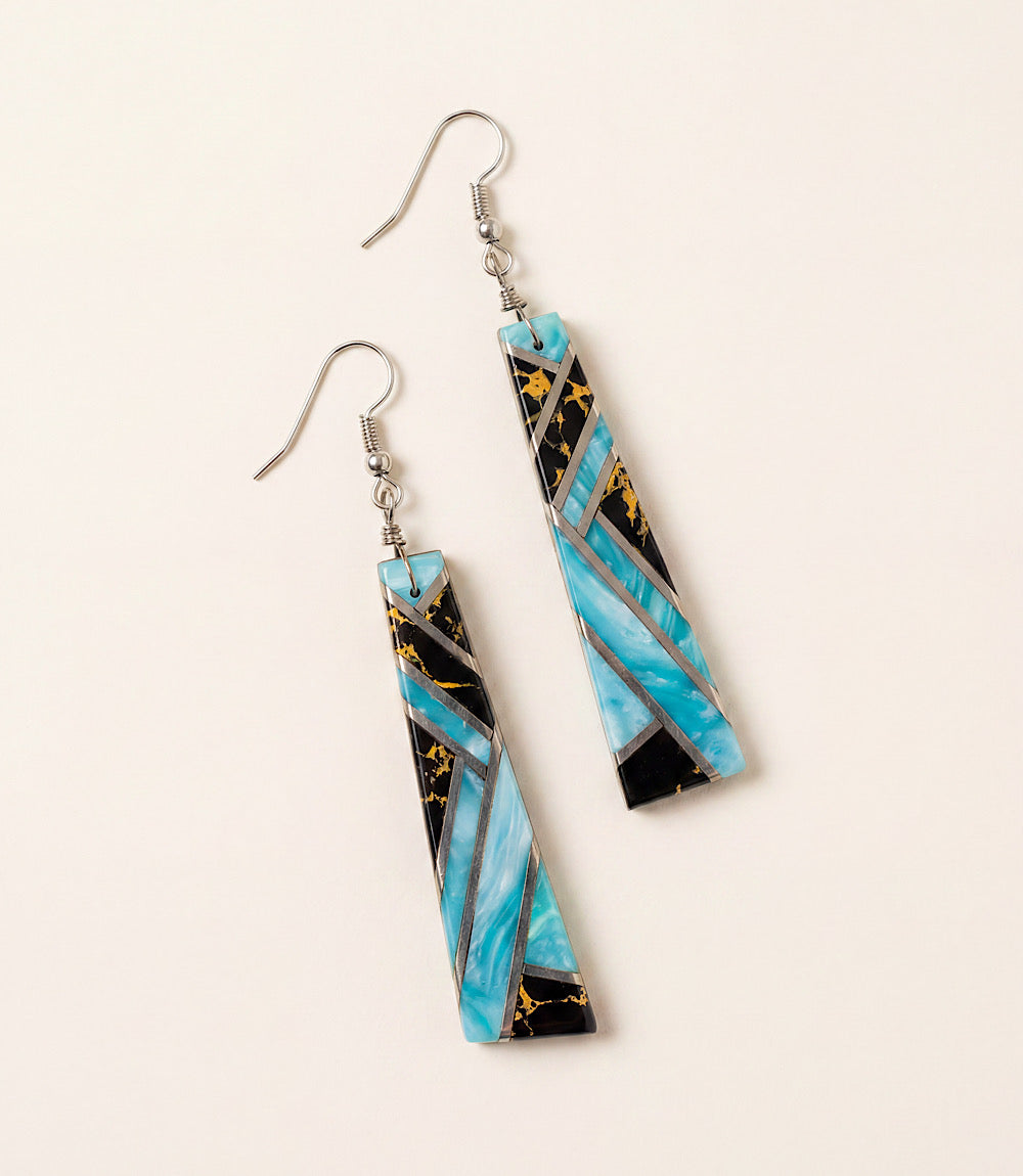 Vintage Larimar Inlay Earrings