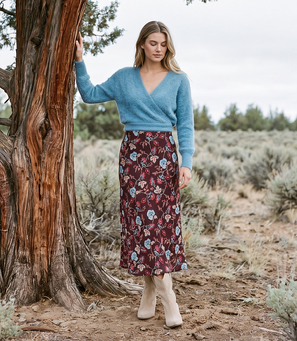 Bias Cut Midi Skirt