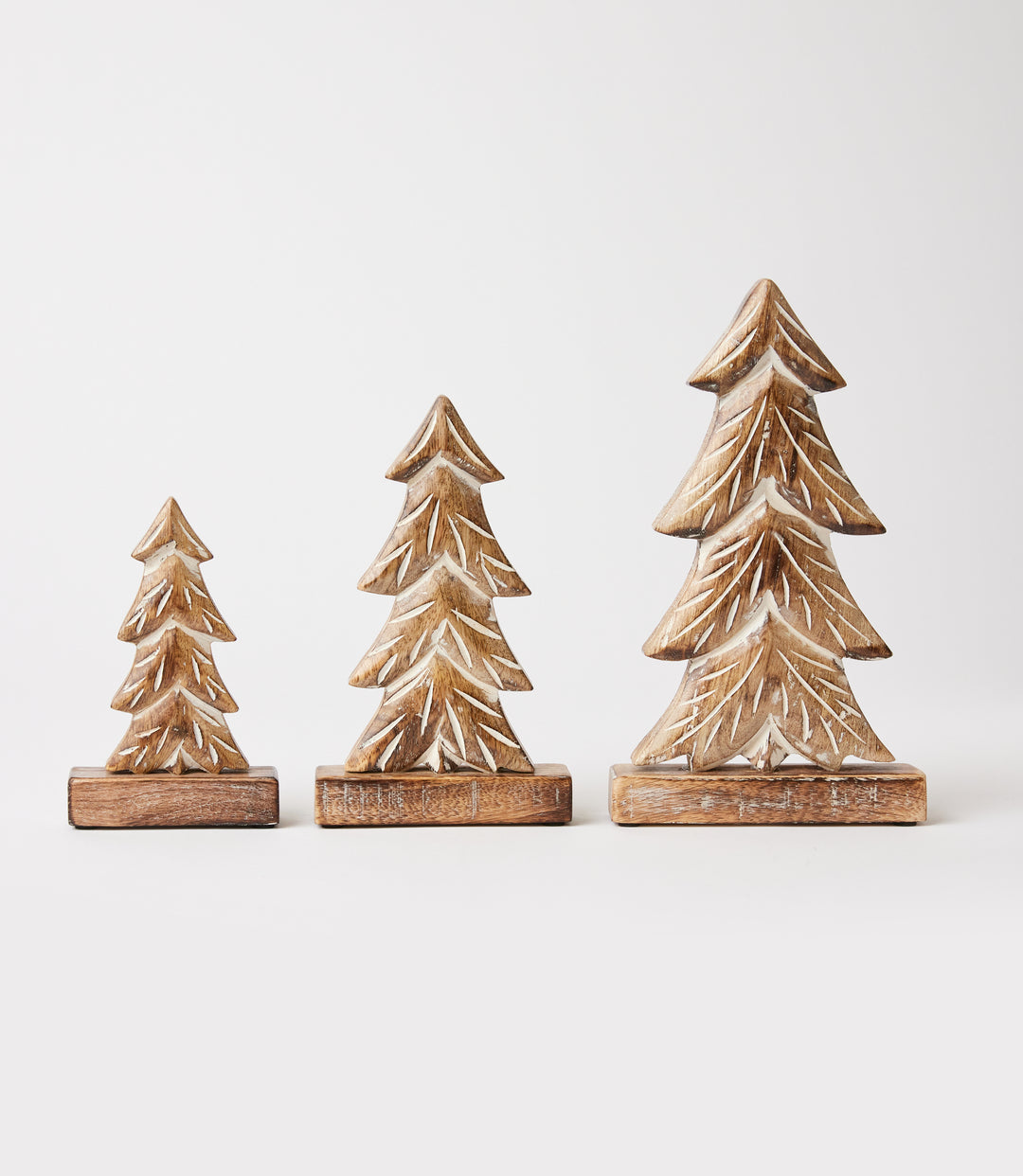 Wooden Pine Trees, Set Of 3
