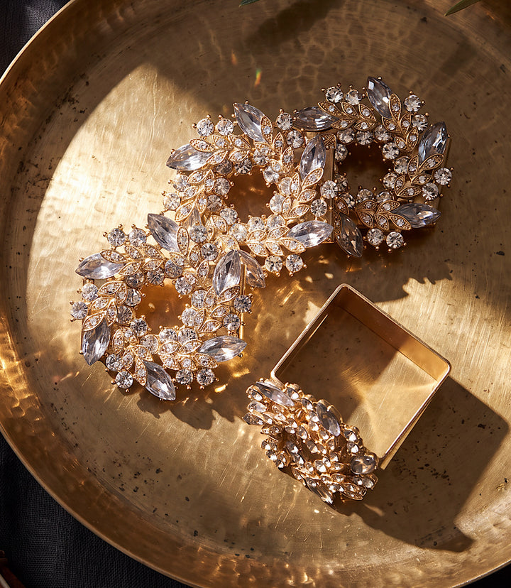 Jeweled Wreath Napkin Rings, Set Of 4