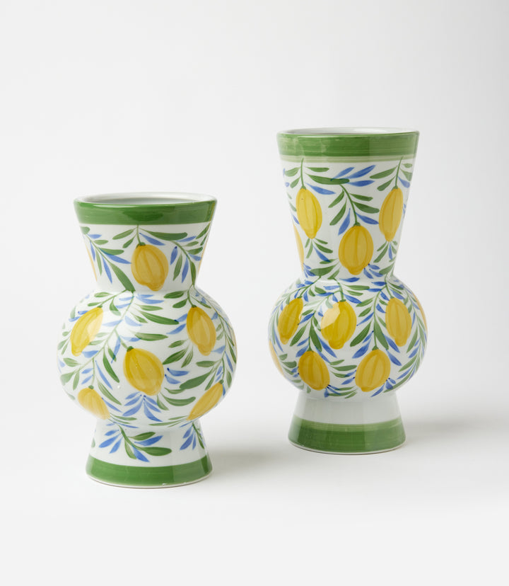 Hand-Painted Small Lemon Vase