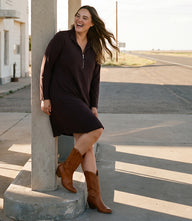 Plus Size Zip-Up Travel Jersey Dress