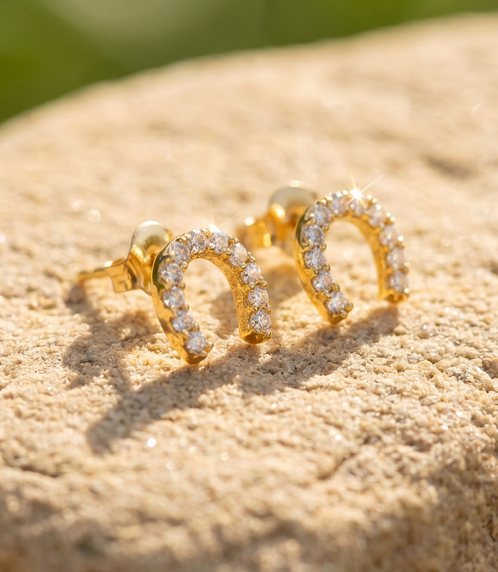 Pavé Horseshoe Earrings