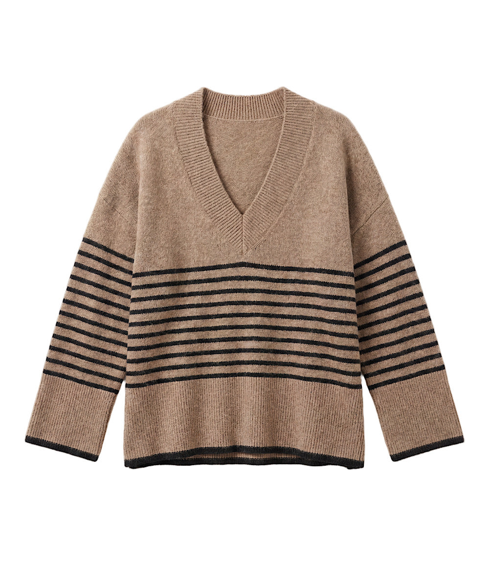 Stripe V-Neck Sweater