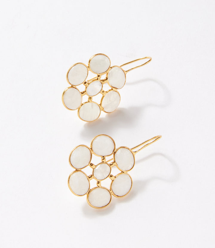 Gemstone Flower Earrings