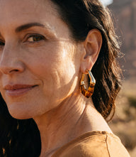 Organic Oval Amber Earrings