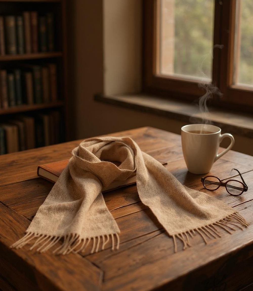 Merino Wool Fringed Scarf