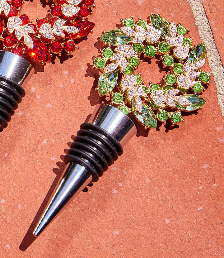 Jeweled Wreath Bottle Stopper