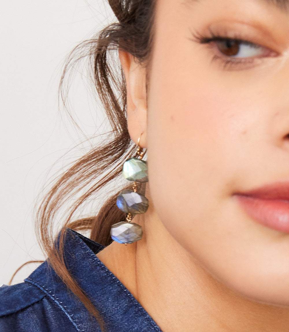 Tiered Gemstone Earrings