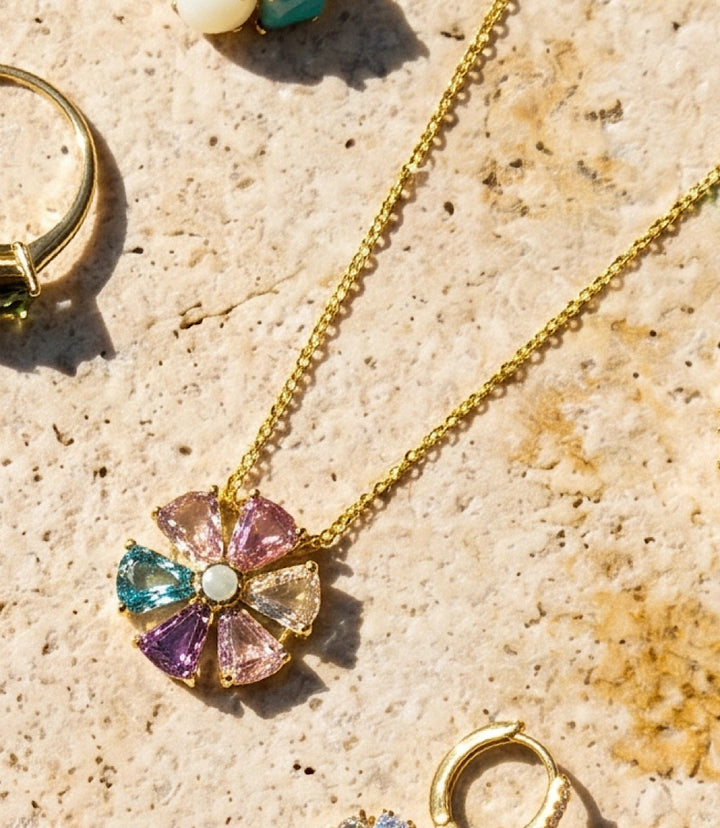 Crystal Pinwheel Necklace
