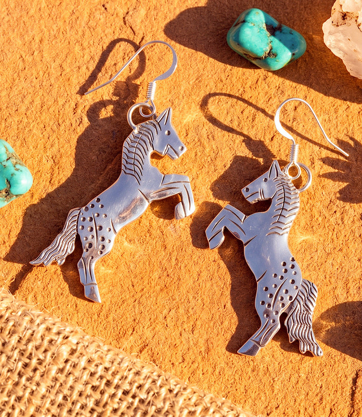 Sterling Silver Horse Earrings
