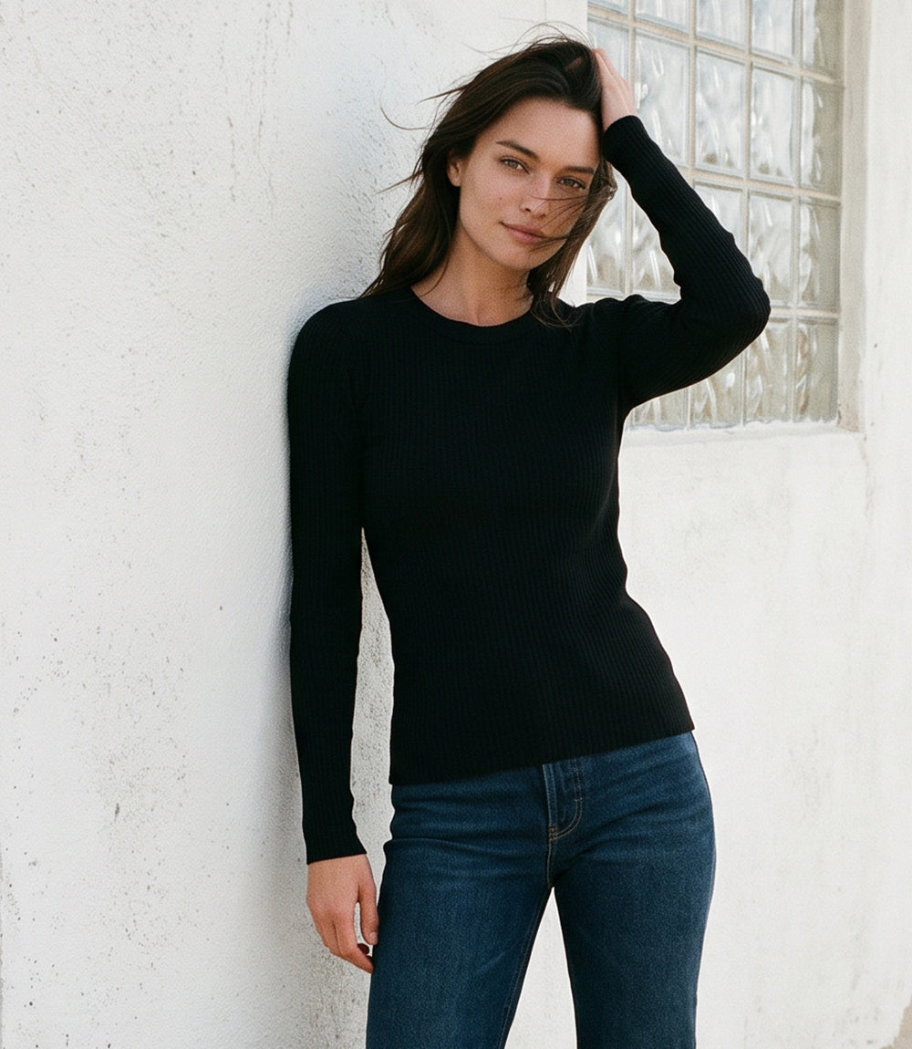Ribbed Long Sleeve Top