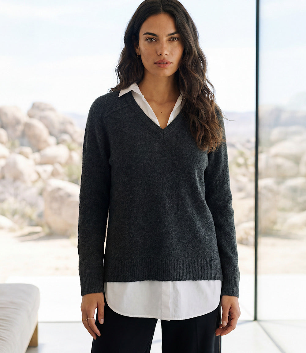 Petite Size Layered Sweater