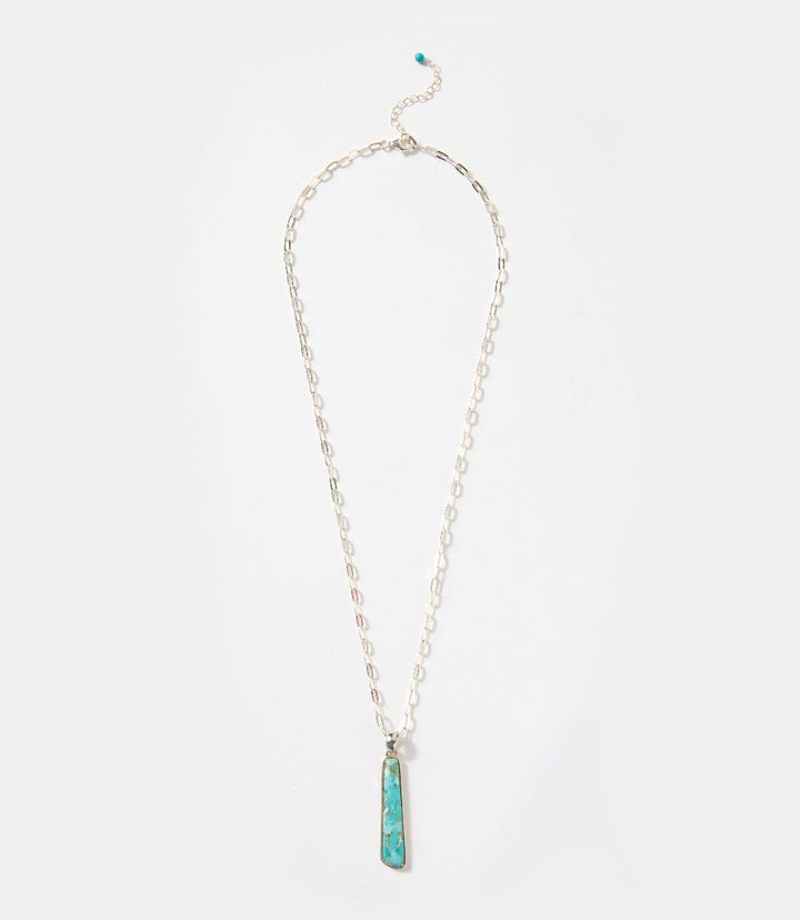 Pueblo Blue Turquoise Pendant Necklace