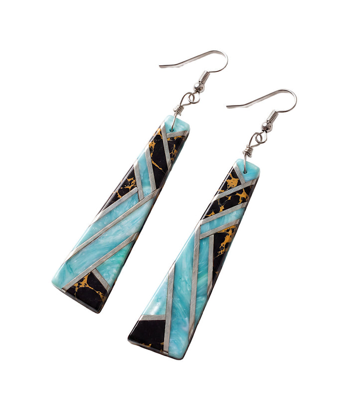 Vintage Larimar Inlay Earrings