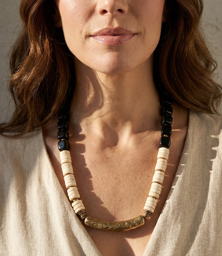 Shell And Gold Statement Necklace