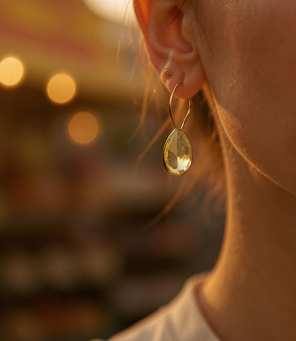 Pear Drop Gemstone Earrings